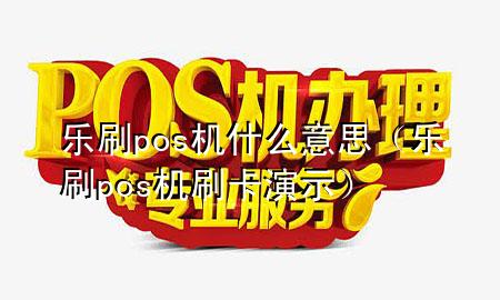 乐刷pos机什么意思（乐刷pos机刷卡演示）